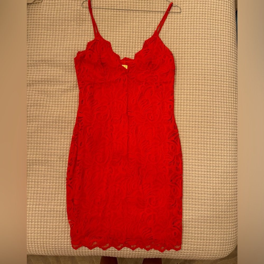 H&M mini Red lace dress